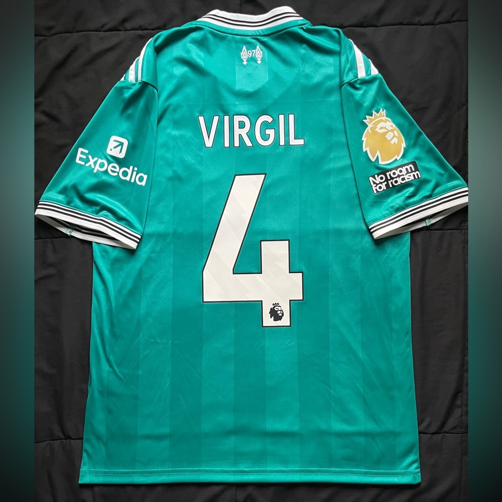 Virgil #4 Away Soccer Jersey 2025 England Green Van Dijk